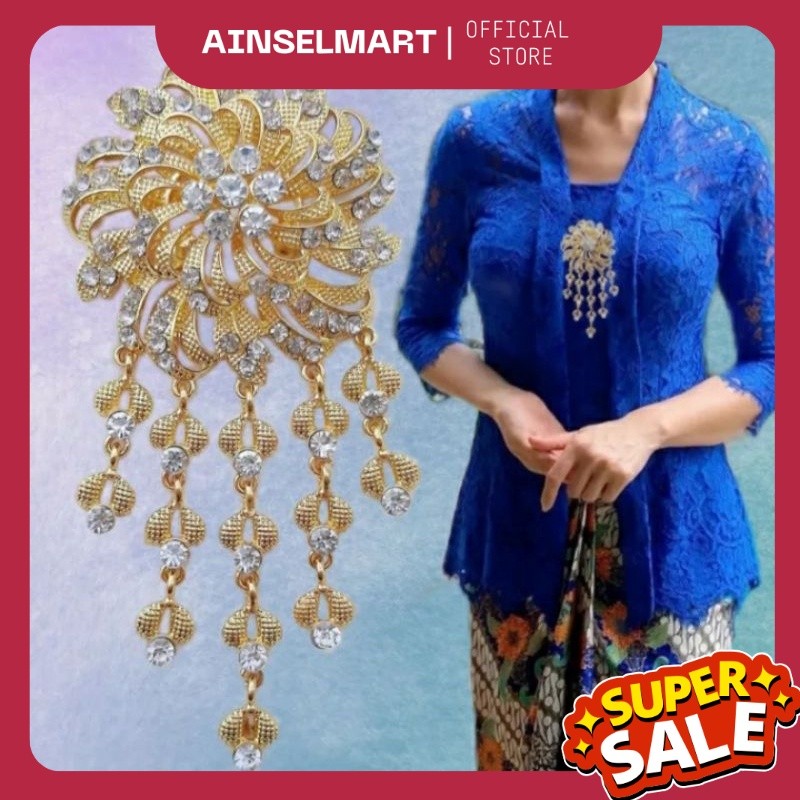 Bros Kebaya Mewah Pengantin Kirana/Bros Kutu Baru Mewah Adat Tradisional Jawa Pakaian Adat AS