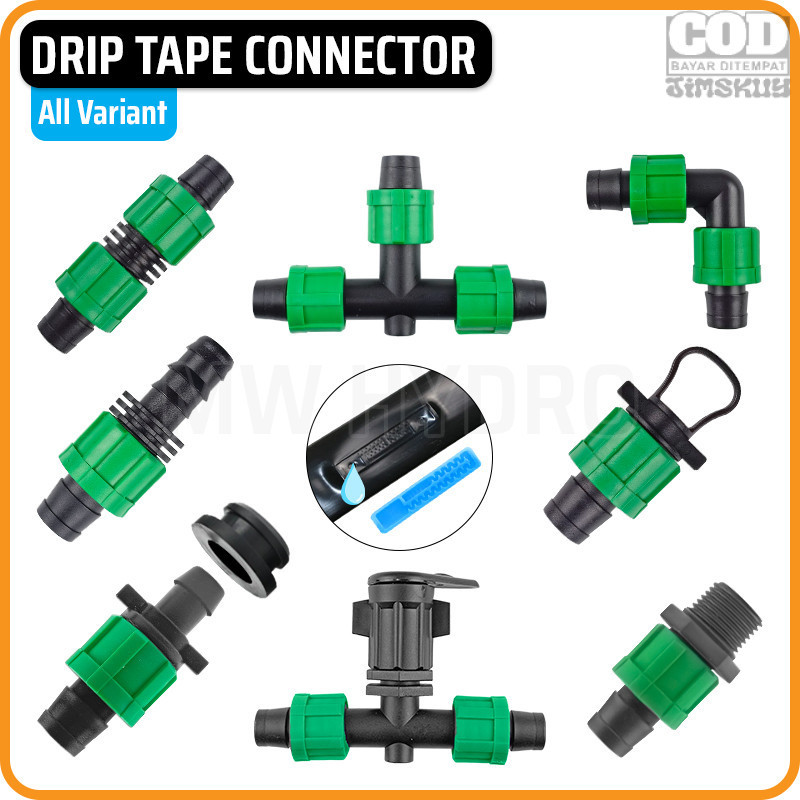 Drip Tape Connector - All Variant | Konektor Selang Driptape Irigasi Hidroponik