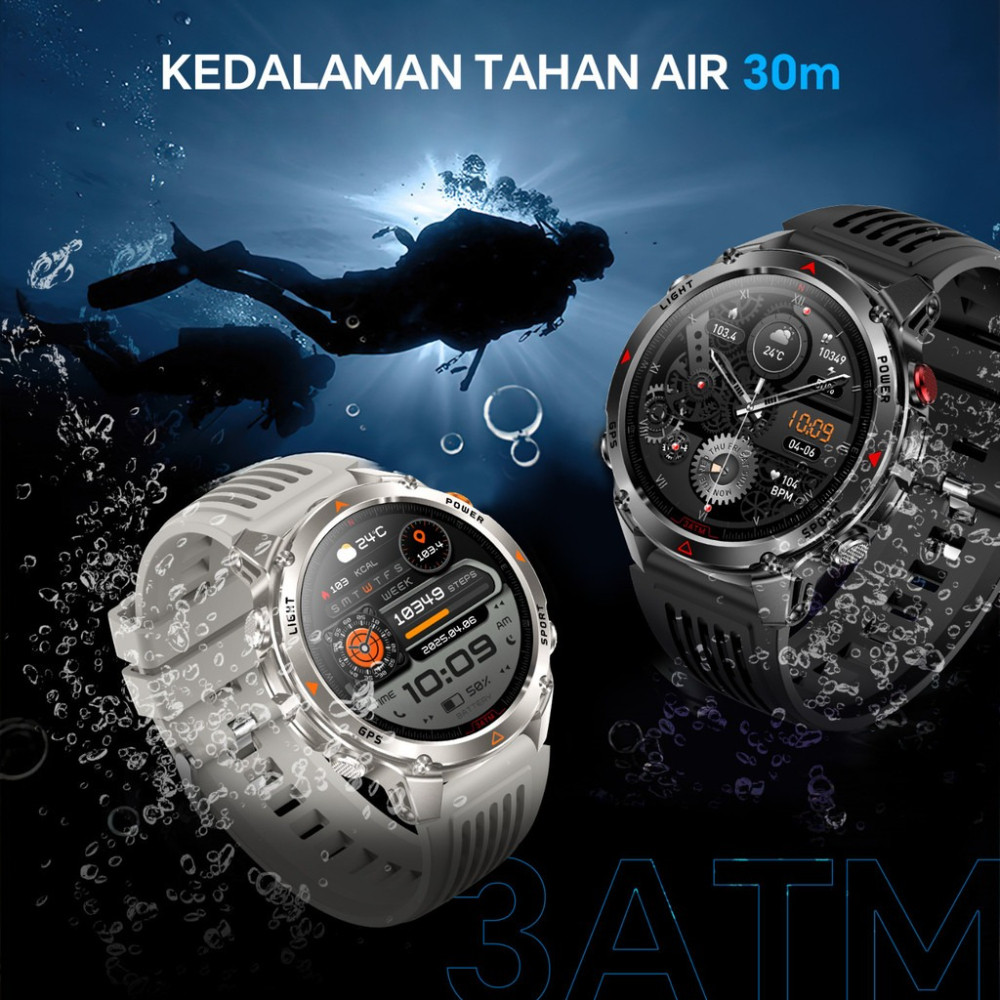 BIG SALE Morein Rock 2 GPS Jam Tangan Smartwatch - Layar HD 1.46'' GPS + Kompas Altimeter +