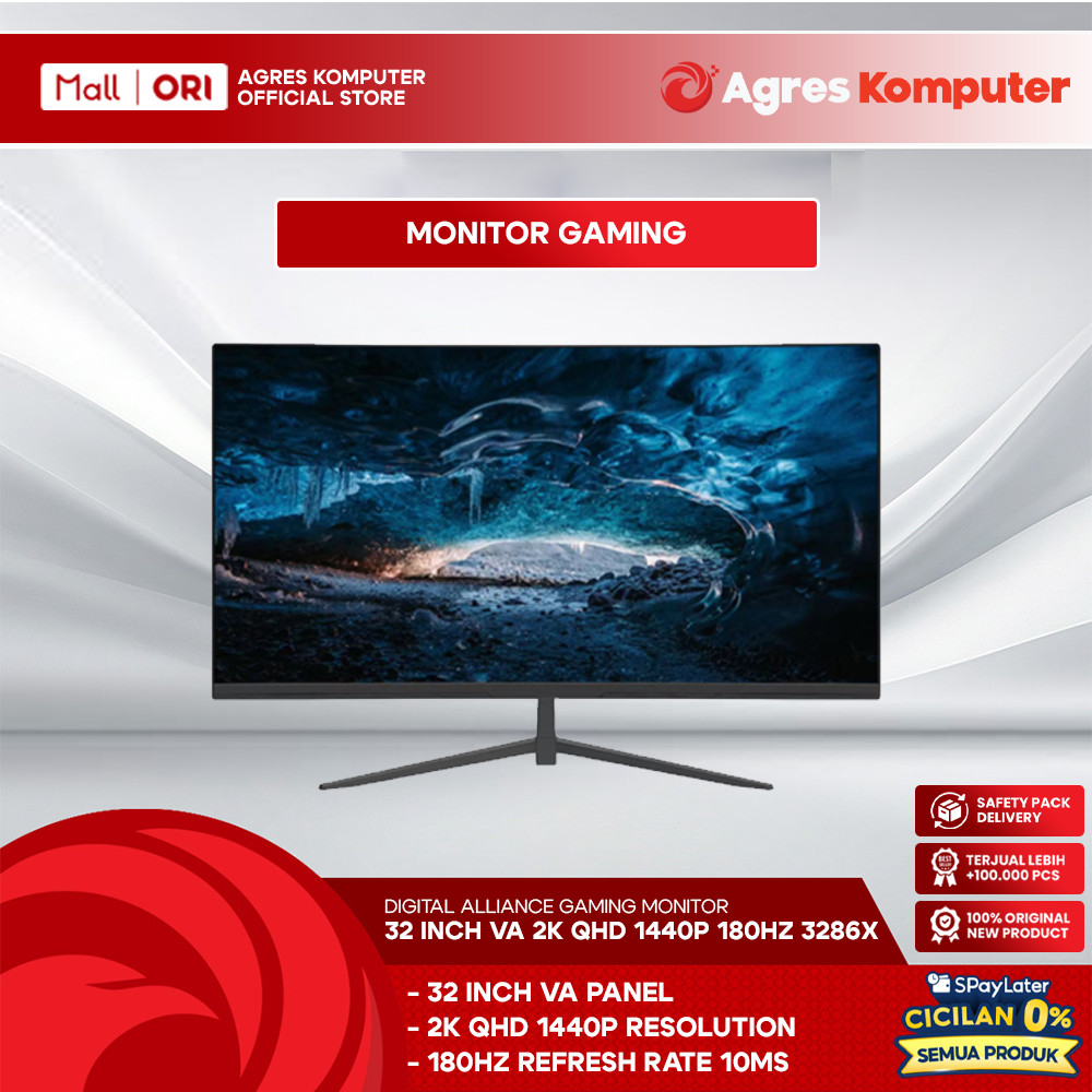 DIGITAL ALLIANCE GAMING MONITOR 32 INCH VA QHD 2K 1440P 10MS 180HZ DP HDMI 3286X 2Y