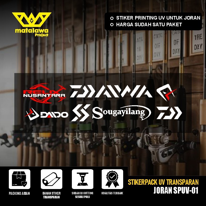 Stiker Uv Transparan Joran Relix Nusantara Shimano Daiwa Sticker Brand Mancing Pancing Daido SPUV 01