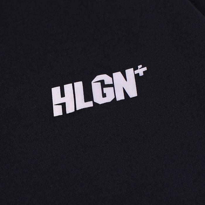 HOOLIGANS Hoodie Bold Linea 22.1 Black Hitam Garis Putih Pria Fleece Nyaman Basic Casual - S, Hitam 