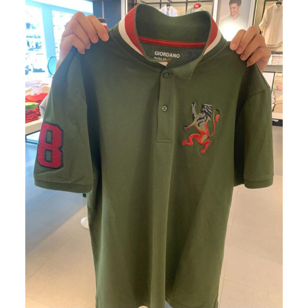 GIORDANO POLO LION 3D RIFLE GREEN UNISEX ORIGINAL .NEW  | GIORDANO POLO LION 3D PRIA WANITA ORIGINAL