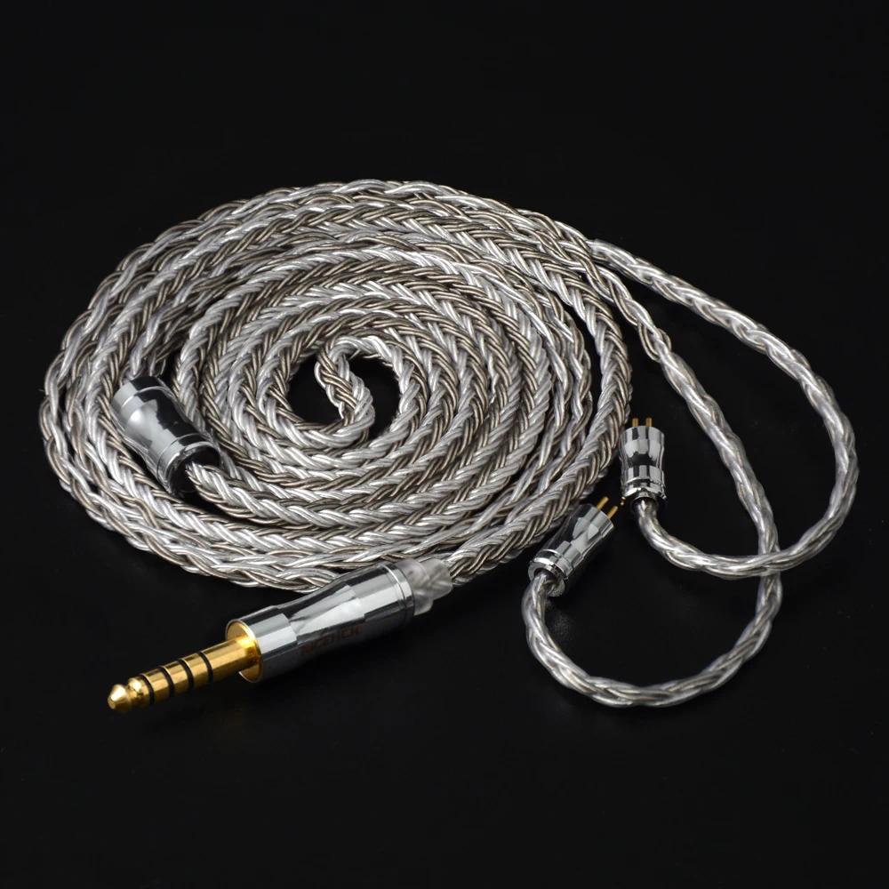 NICEHCK 16 Core C16-4 Silver Plated Conductor Earphone Cable 3.5/2.5/4.4mm Plug MMCX/2Pin/QDC Pin Fo