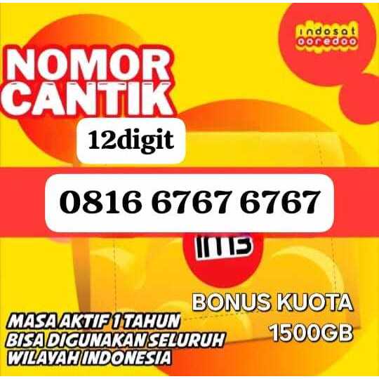 Promo Kartu Perdana Indosat/IM3 Nomor Cantik 10 Digit Bonus Kouta 1500GB Support Jaringan 5G Bisa Di