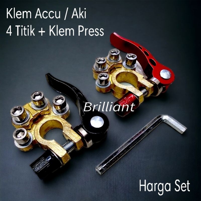 GLX2 * Klem Accu / Aki - Klem Press + 4 Titik Baut Terminal - Harga Set