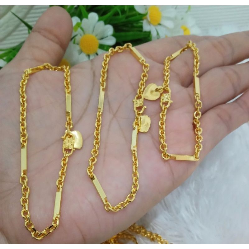 Gelang Balok Emas 24K Anti Gatal Lapisan Logam