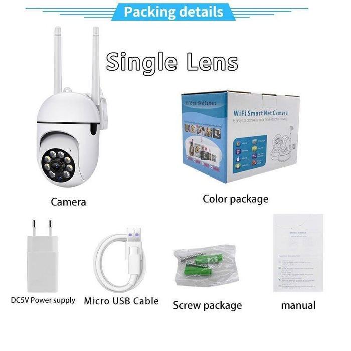 Y33 Cam720 Kamera CCTV WIFI Outdoor 8Mp HD 1080P 2 Antenna With 10 IR 10 Led Adaptor Kamera Ponsel, 