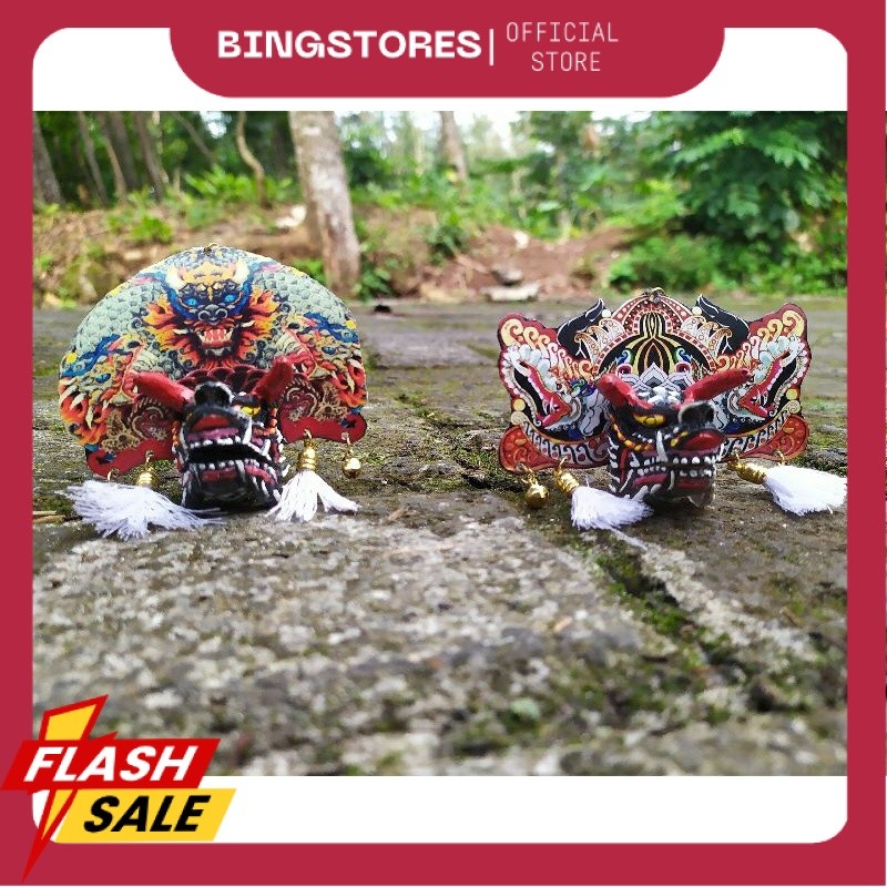 BARONGAN DEVIL putih gantungan kunci reog barong jaranan jawa timur souvenir miniatur GK