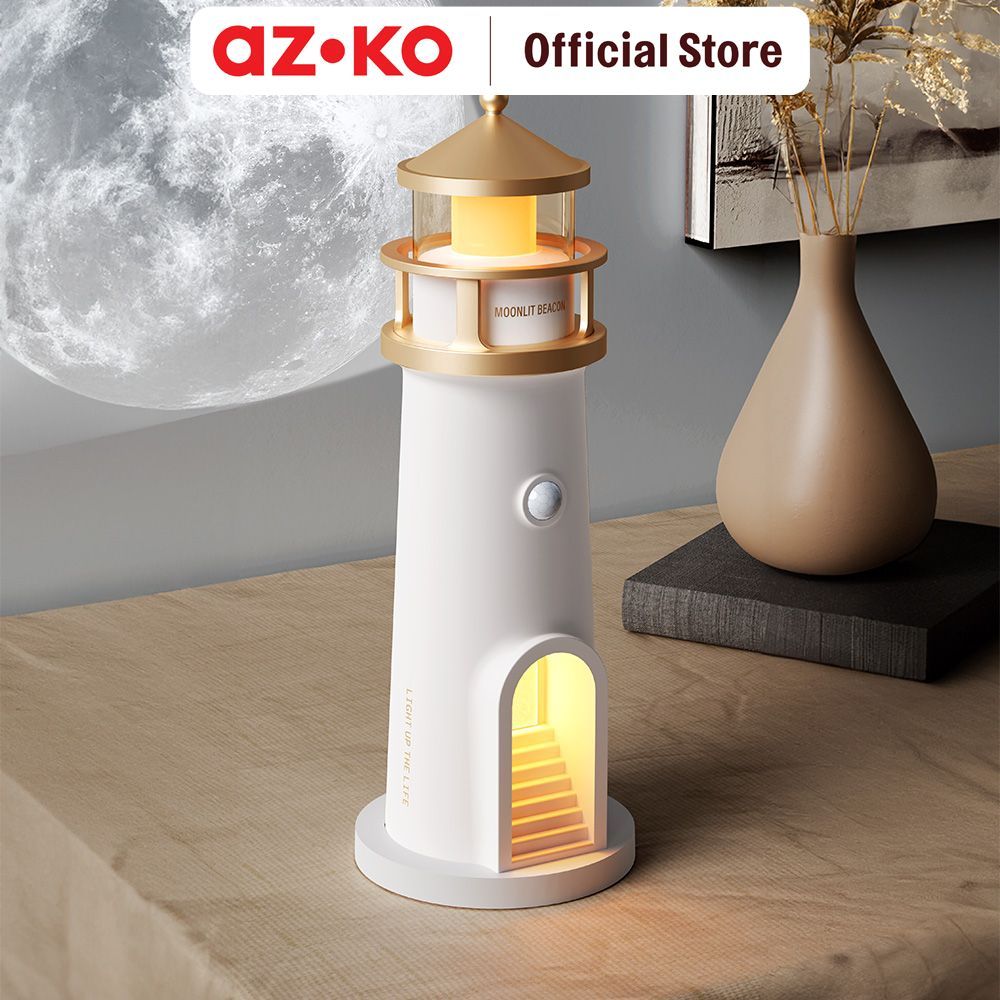 AZKO Eglare Lampu Meja Lighthouse - Putih Multifunctional Table Lamp Lampu Baca Dan Belajar Serbagun