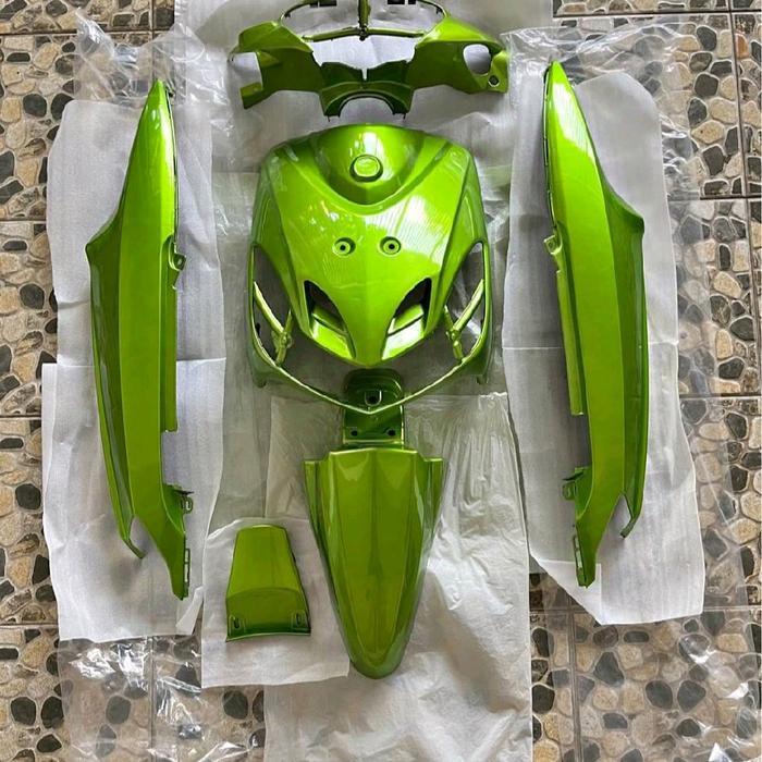 full set body alus motor yamaha mio sporty warna hijau - mio smile warna hijau