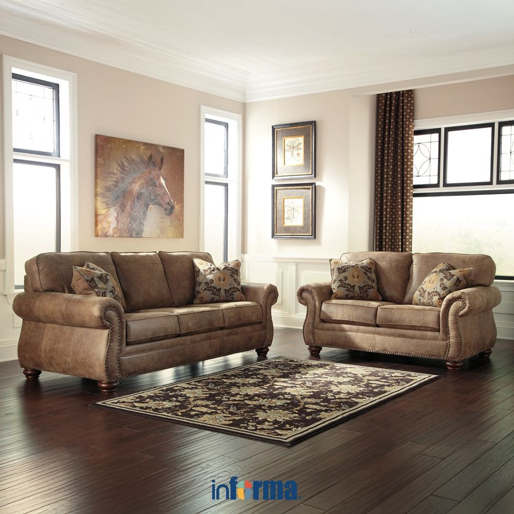 Informa Ashley Larkinhurst Sofa Kulit - Cokelat Sofa Ruang Tamu Sofa Minimalis Kursi Sofa Kursi Ruan