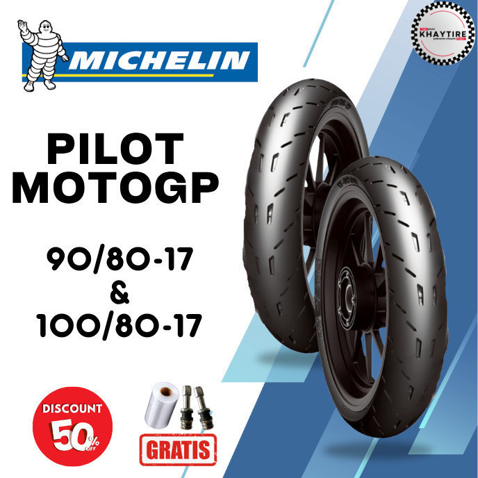 SEPASANG Ban Motor MICHELIN PILOT MOTOGP 90/80 & 100/80 RING 17 Tubeless