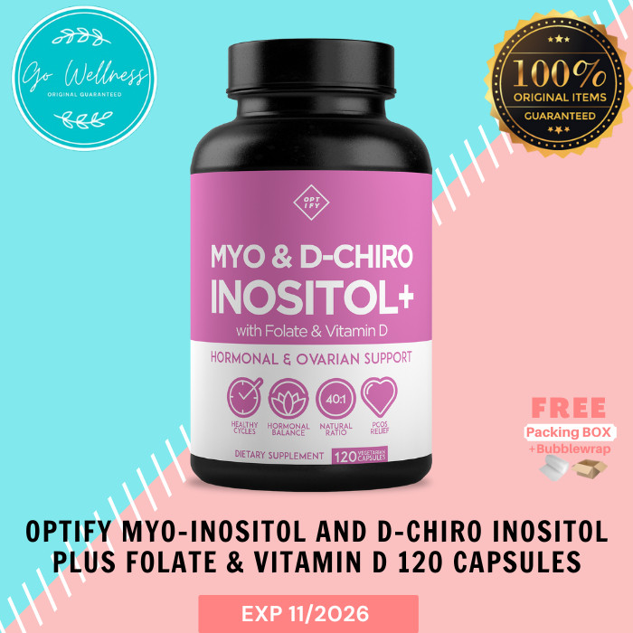 Optify Myo-Inositol and D-Chiro Inositol Plus Folate & Vitamin D PCOS 120 Capsules