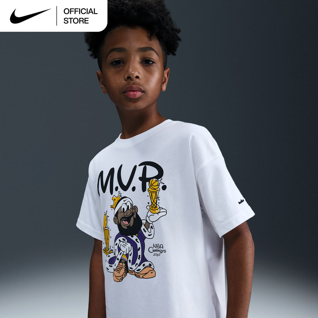 Nike Older Kids' LeBron James 'Bubble Boy' Max90 T-Shirt - White [IM6655-100]