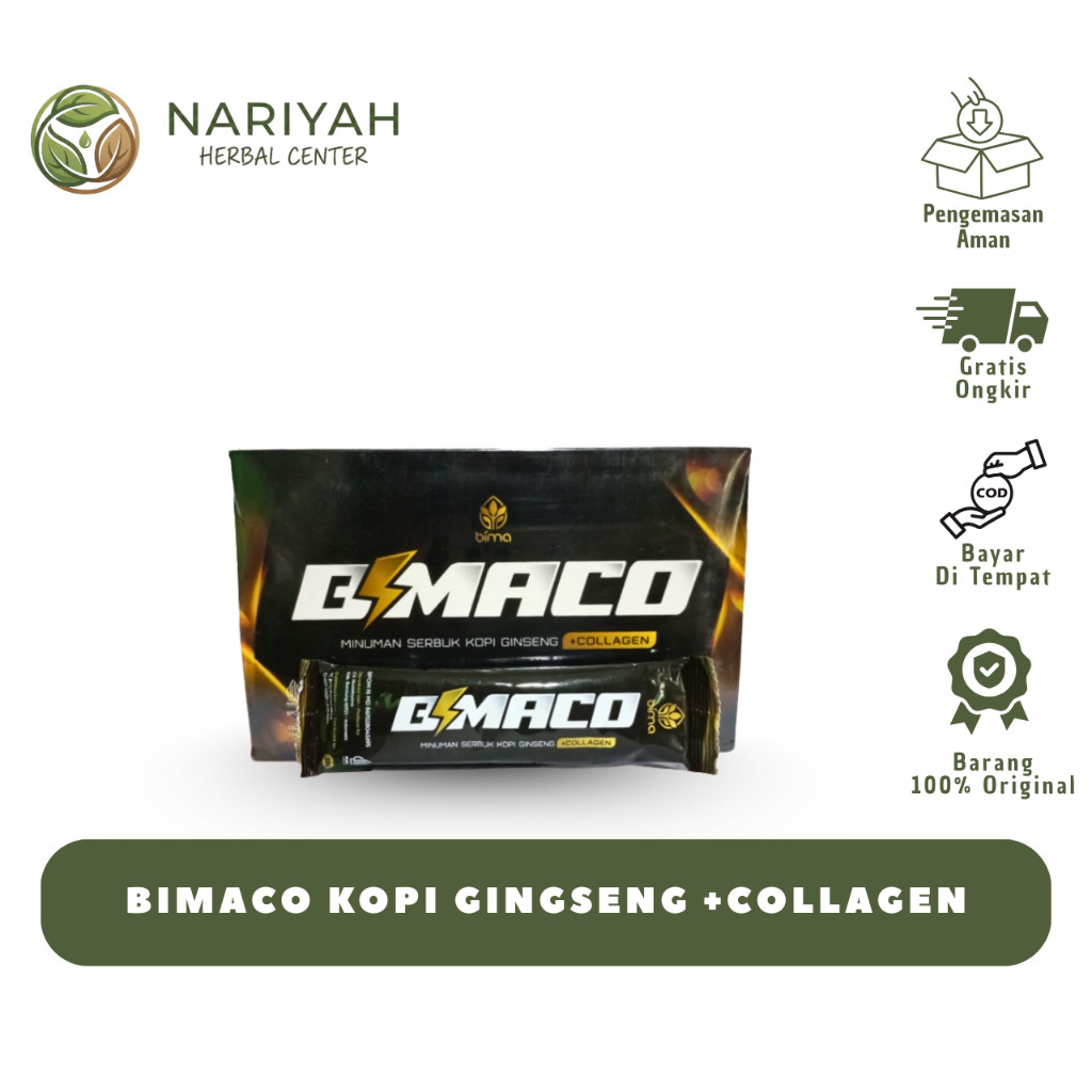 Kopi BIMACO Ginseng Kolagen 8 Sachet - Minuman Kopi Kolagen Nutrisi Kulit Glowing