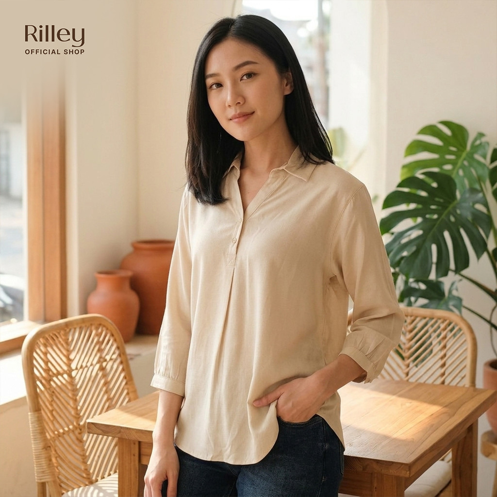 RILLEY -Kemeja Blus Keisha | Blus Wanita BahanRayon Twill