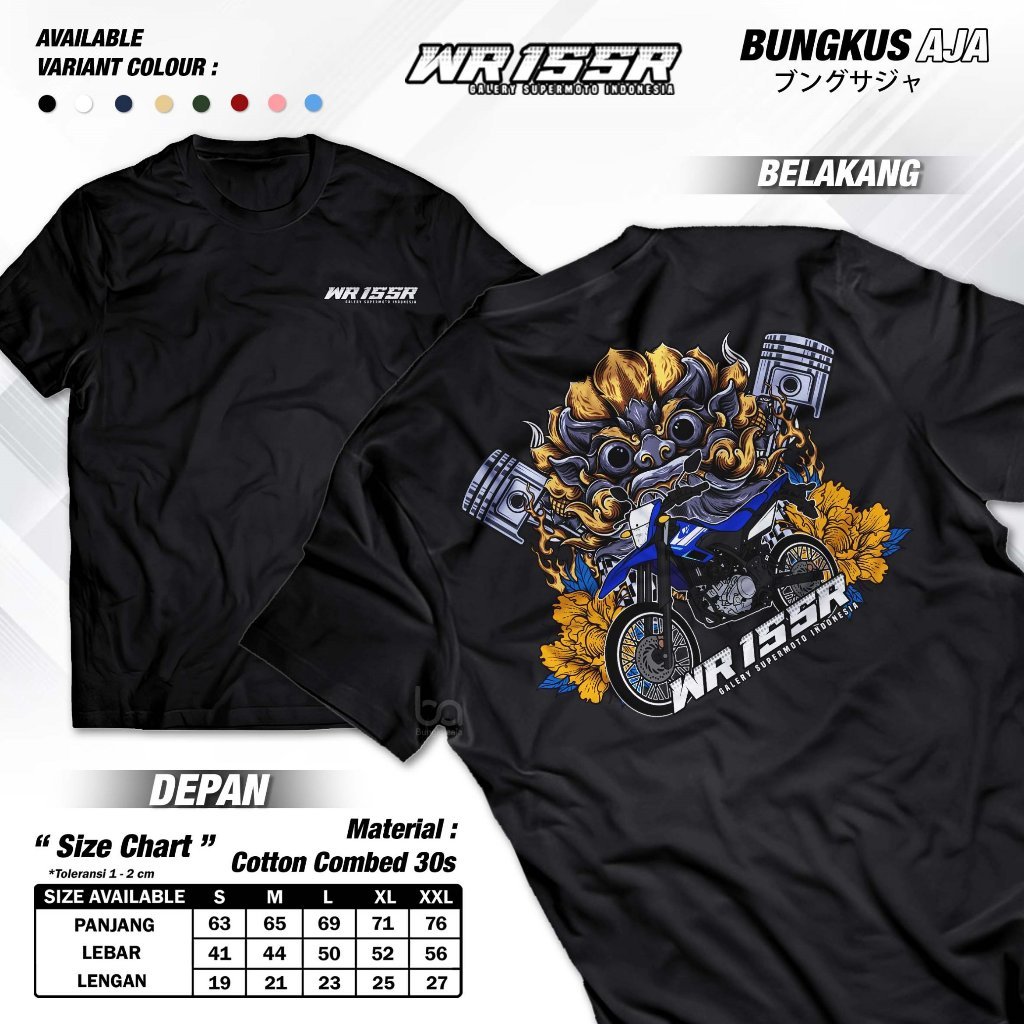 Kaos Supermoto Indonesia WR 155R Tshirt Racing Motor Motorcross Baju Distro Cotton Combed