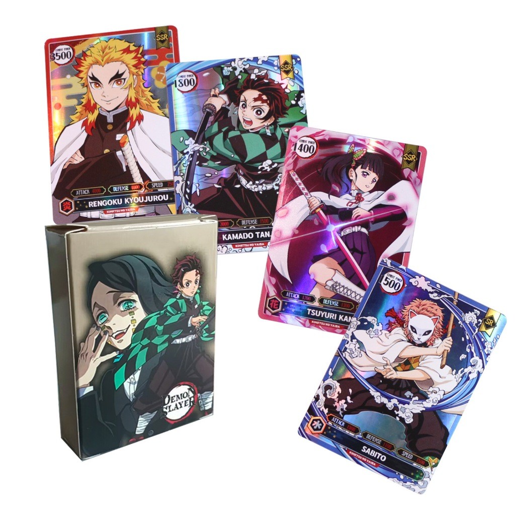 50Pcs Kartu Anime Demon Slayer Trading Card Kartu Demon Slayer 1 Box Kartu Kimetsu No Yaiba Kartu La