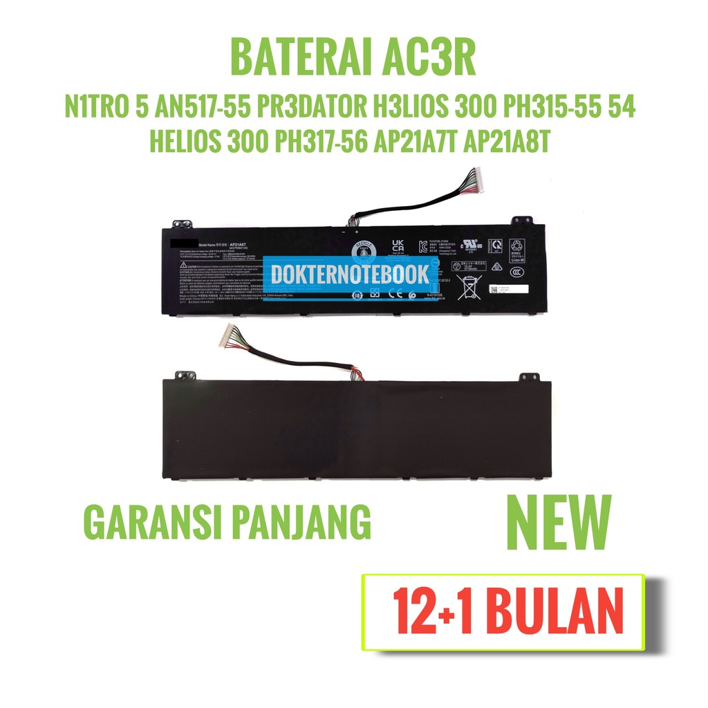 BATERAI ACER AP21A8T Laptop Battery for Acer Predator Helios 300