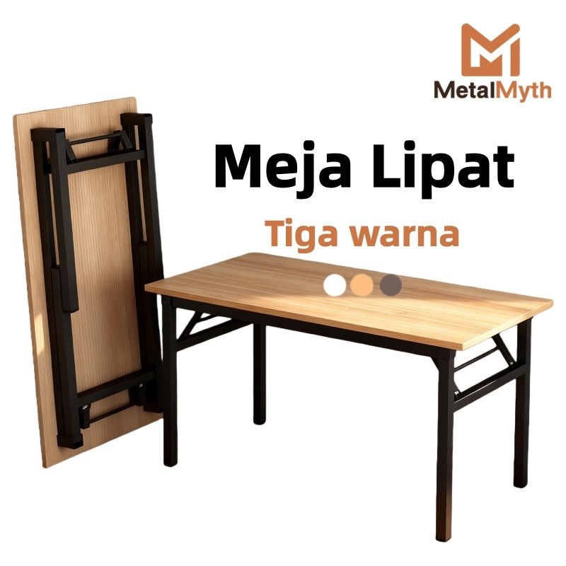 MetalMyth Meja Lipat Meja Belejar Lipat Meja Makan Lipat Portable Meja Luar Ruang Untuk Jualan Kaki 