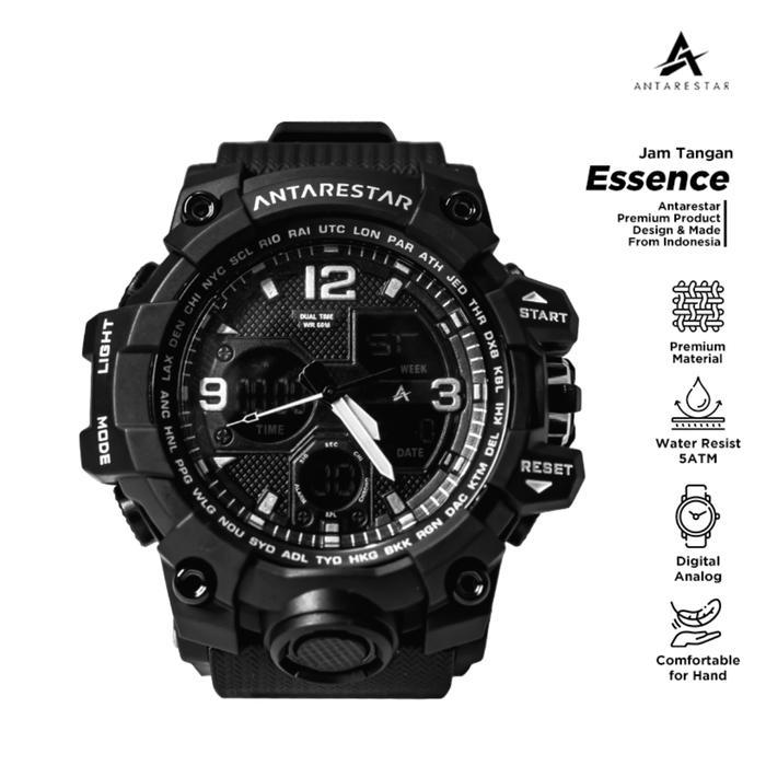 ANTARESTAR Official Jam Tangan Outdoor Essence Series LED Digital Waterproof Rubber Pria Wanita Eleg