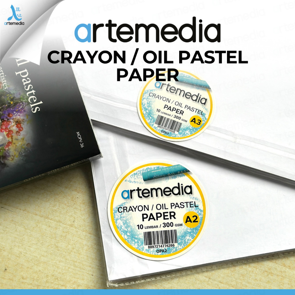 Artemedia Oil Pastel Paper A2/A3 300gsm 10 Sheets | Kertas Oil Pastel