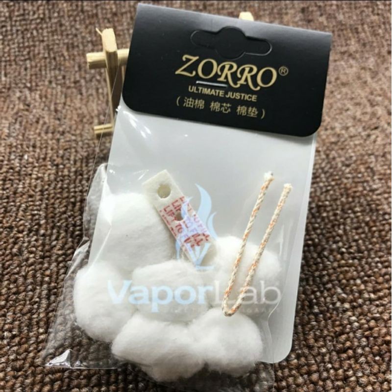 kapas sumbu merk zorro original wick cotton felt replacement korek api minyak wind proof lighter || 