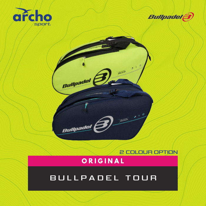 BULLPADEL Padel Bag / Tas Tour Navy / Yellow Original 100% Racket Cover Ransel
