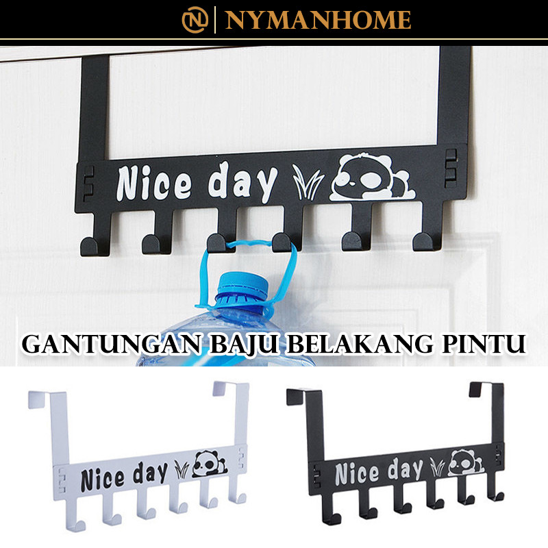 Gantungan Baju Hook/Hook Hanger Gantungan Belakang Pintu 6 Kait