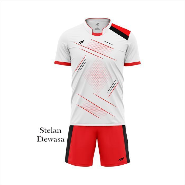 Kaos Stelan Olahraga Bola Futsal,Volly Badminton Baju Dewasa Pria Wanita Sport - Putih, L
