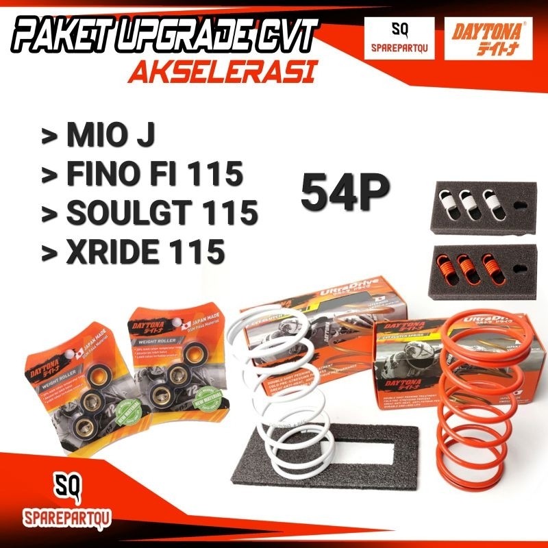 PAKET UPGRADE CVT MIO J FINO FI SOULGT X-RIDE 115 DAYTONA RACING - PAKET AKSELERASI CVT .