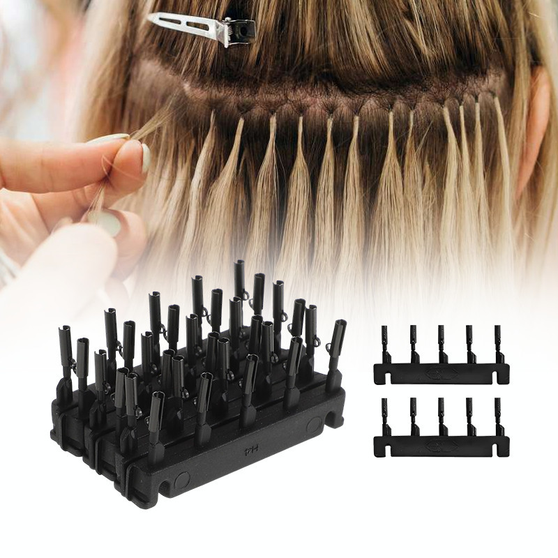 40PCS 6D Klip Sambung Rambut Alat Hair Extension Buckle Salon Klip Sambung Rambut Hitam 4.7 x 2 cm