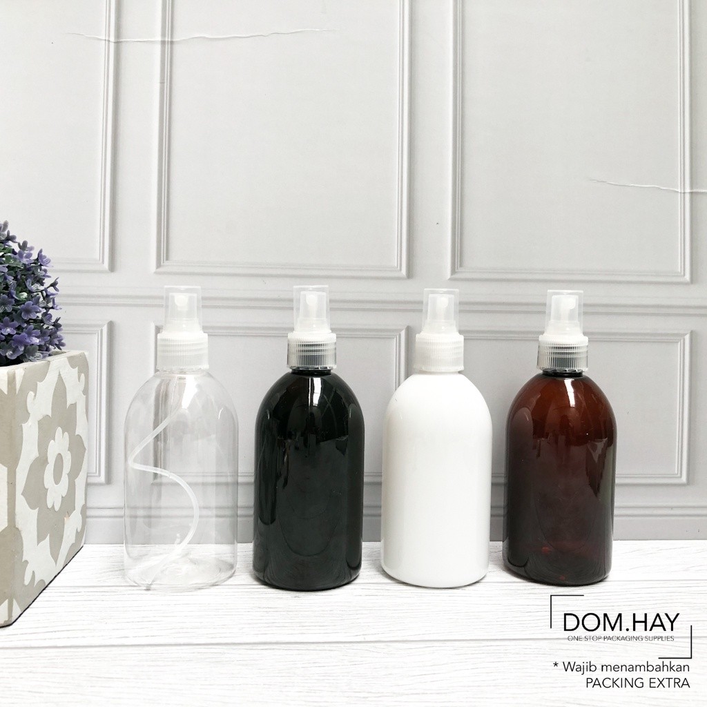 250ml Oval Botol Plastik Spray Clear Kemasan Packaging Skin Care Kosmetik Isi Ulang 250OV