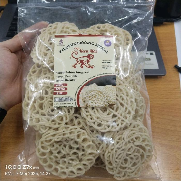 Kerupuk Mentah Krupuk Bawang SPESIAL Cap KERA MAS 400 Gram / Bungkus ASLI 8-5