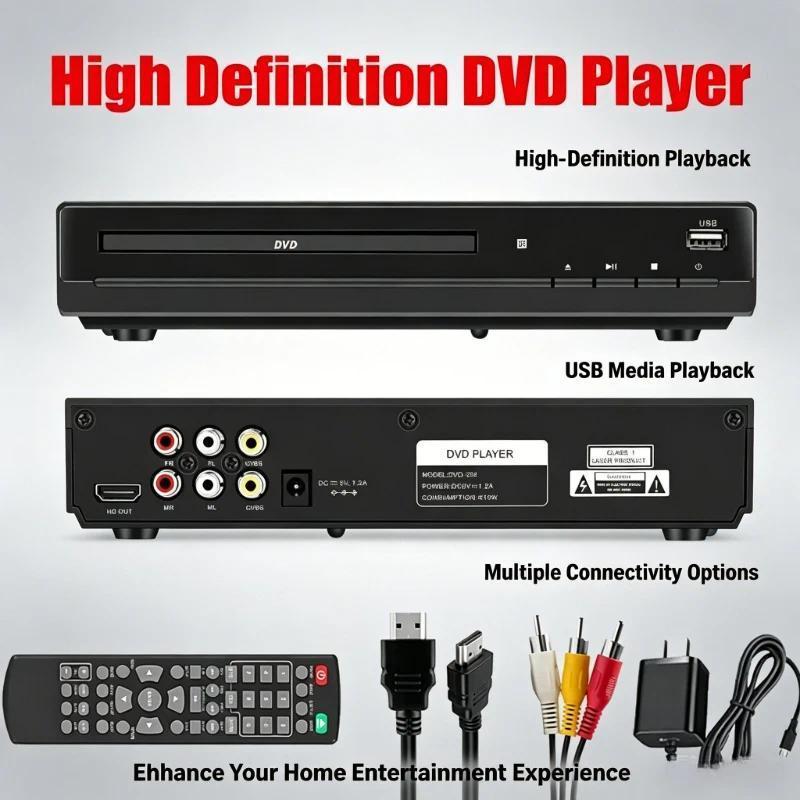 New DVD Player Portable 1080P HD VCD Player Home Multimea DVD Player Box For TV CD Players Home Thea