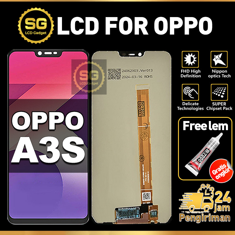 SG LCD OPPO A3S Fullset HP Touchscreen OPPO A3S Free Lem Glass Touch Screen Digitizer COD