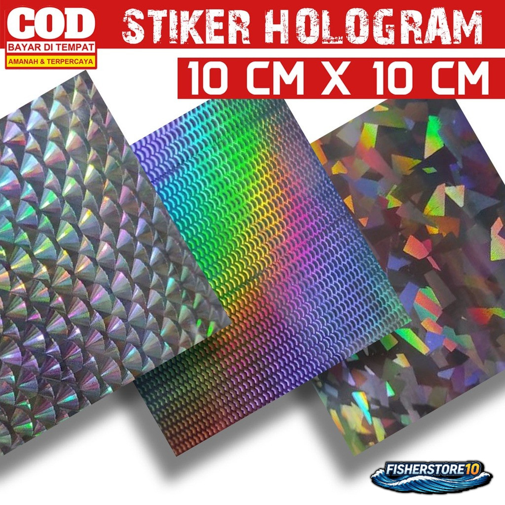 FISHER STORE Stiker Umpan Pancing Hologram Sisik Besar Kecil Pecah Kaca bukan Hot Stamping Foil Spoo