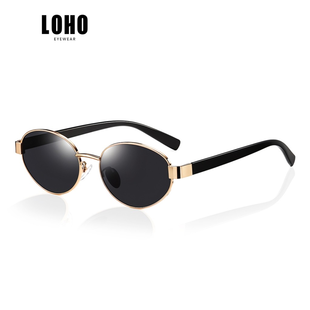(Semu FG) LOHO Kacamata Hitam Oval Anti Uv 400 Anti Silau Model Retro Trendy Sunglasses Terbaru Baha
