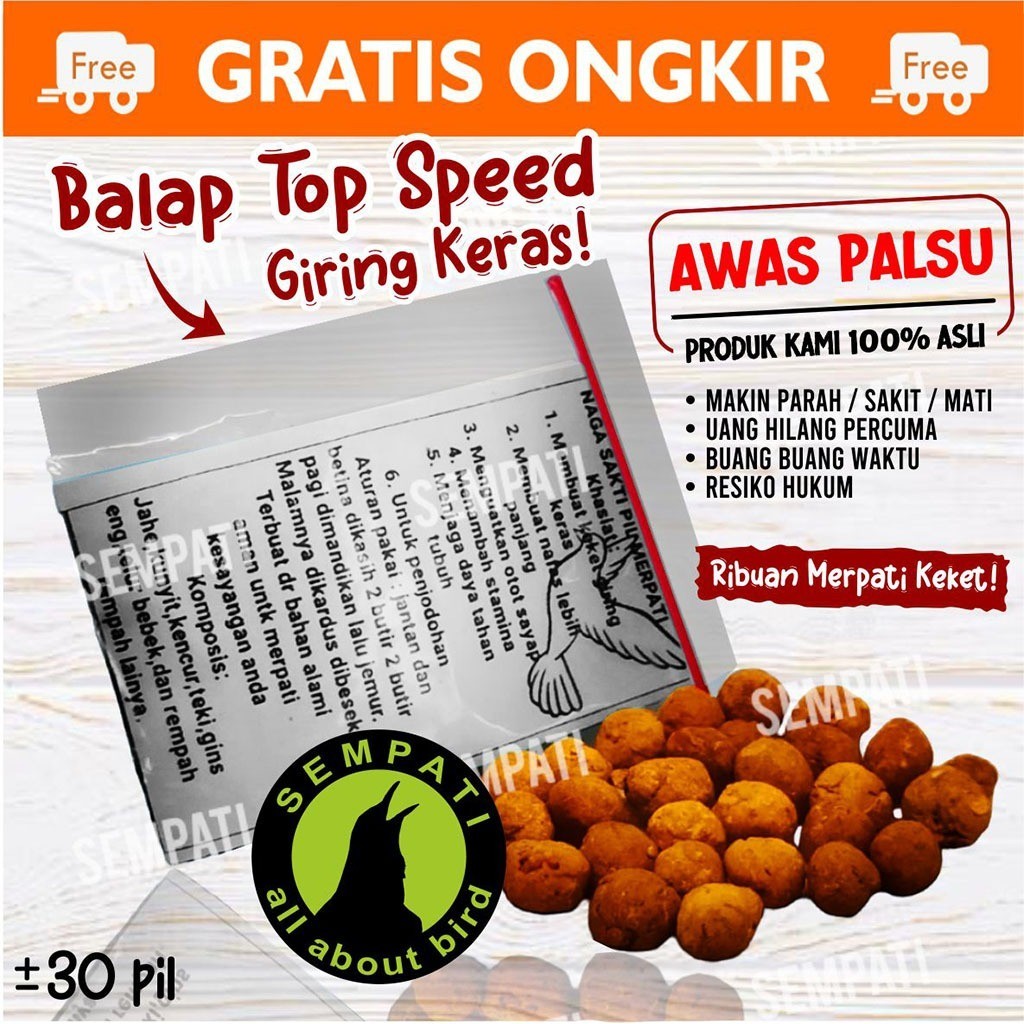 SEMPATI Obat Giring Keket Pil Burung Merpati Dara Sakti Jamu Vitamin Stamina Burung Dara Obat Sakit 