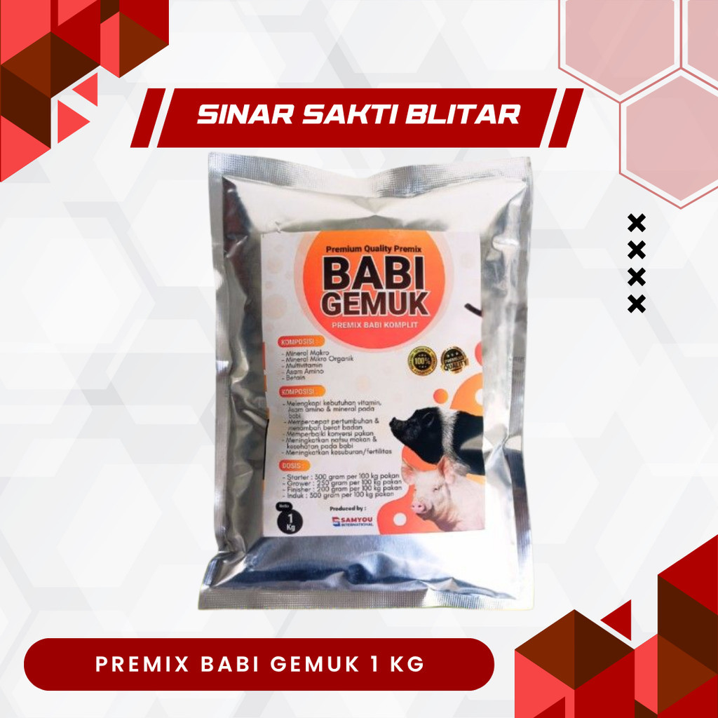 PREMIX BABI GEMUK 1 KG - Premix Babi Suplemen Vitamin Penggemuk & Menambah Nafsu Makan Babi Campur P