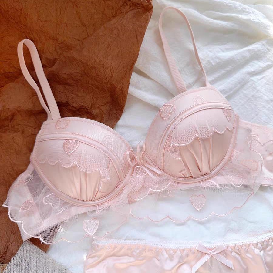 Forbidden Experience Hall COD  Set Lingerie Seksi untuk Wanita, Tanpa Kawat, Push-up, Bra Renda Tipi