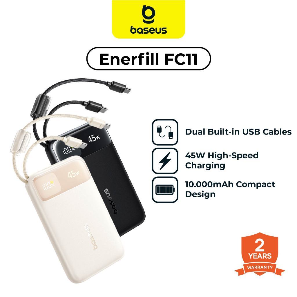 Baseus EnerFill FC11 10000mAh 45W Fast Charging PowerBank with Digital Display with Built-in Type-C 
