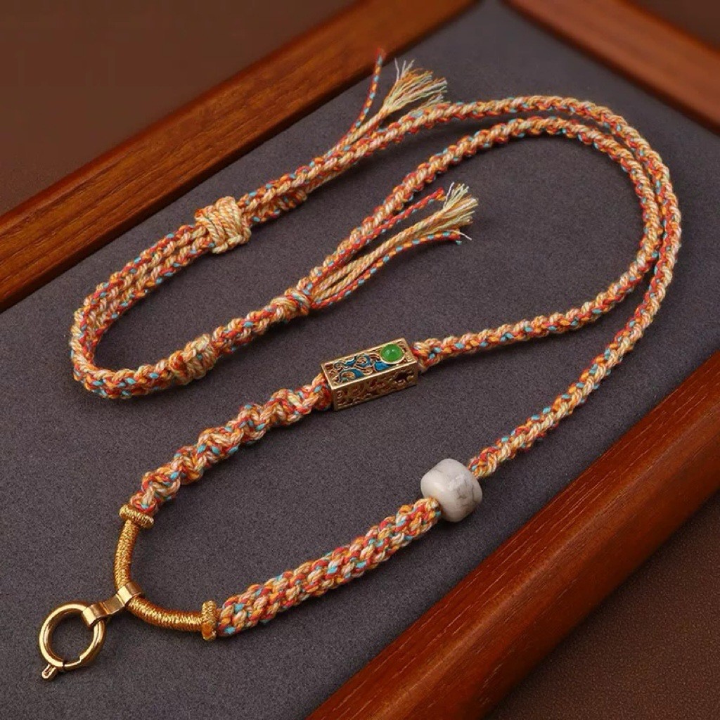 Tali Liontin - Desain Etnis Tibet yang Dianyam Tangan - Cocok untuk Thangka Jimat - Pilihan Warna Me