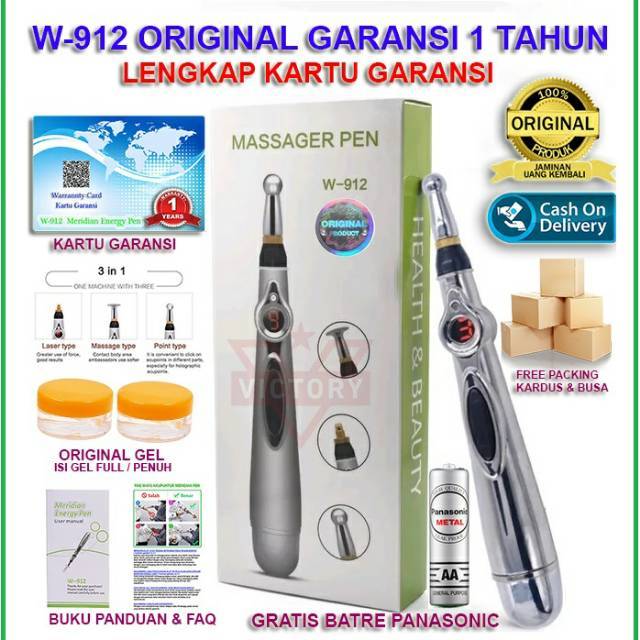 WS - GARANSI 1 TAHUN W-912 ORIGINAL PENA AKUPUNTUR ELEKTRONIK AKUPUNTUR PEN MERIDIAN ENERGY PEN REFL