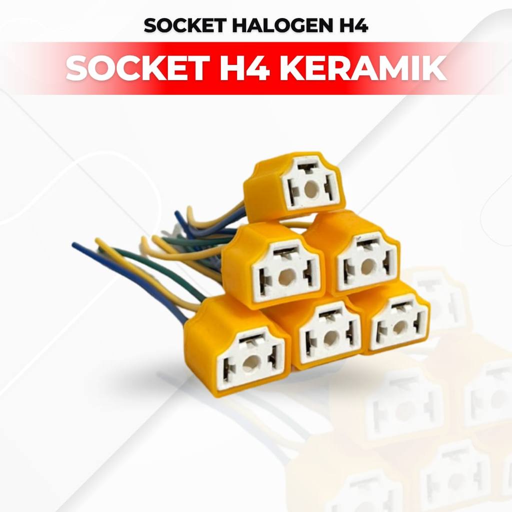 PNP Socket H4 Seal Beam Ceramic / Soket Sealbeam Bohlam H4 / Rumah Lampu Mobil Motor H4 Keramik