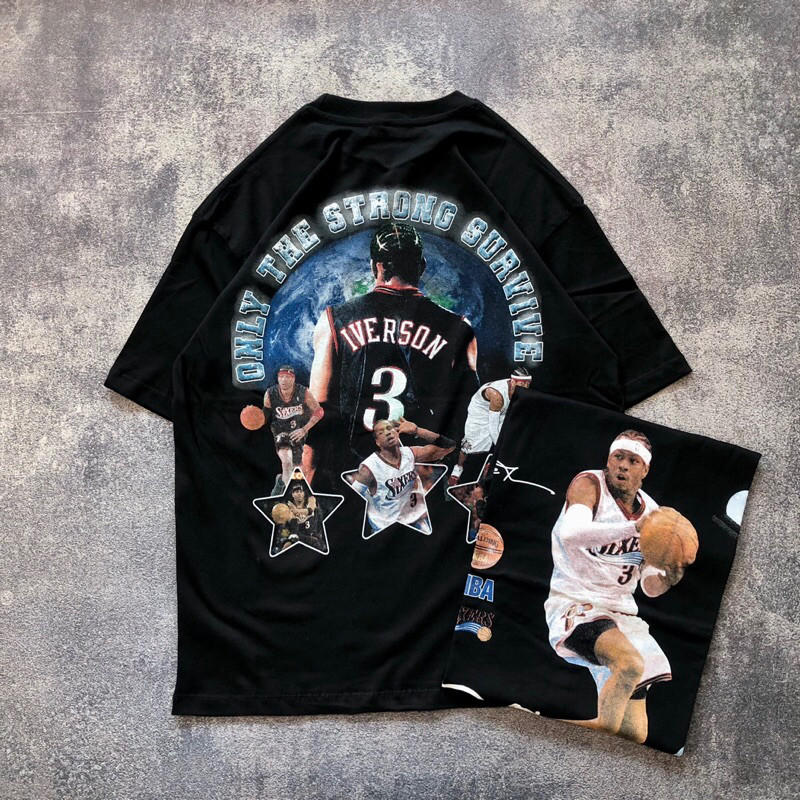 NEW Baju Kaos Oversize NBA ALLEN IVERSON - T Shirt Vintage Oversize NBa Allen Iverson - Baju Kaos Pr