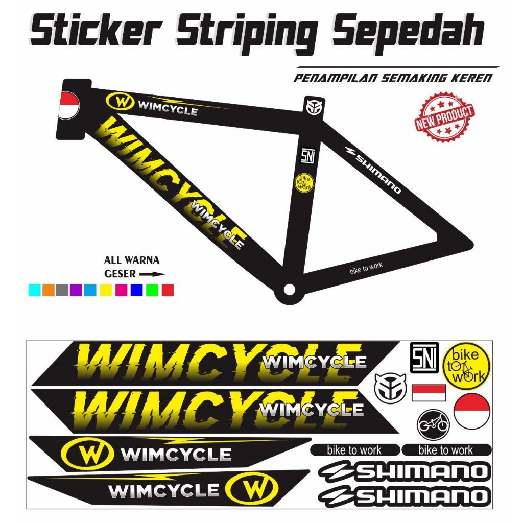 STICKER STRIPING SEPEDAH WIM-CYCLE