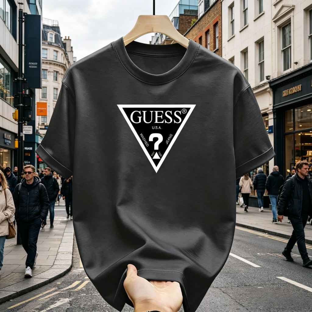 [COD] Kaos Pria Guess Original Resmi Lengan Pendek Street Style Kekinian Katun Nyaman Baju Distro Pr