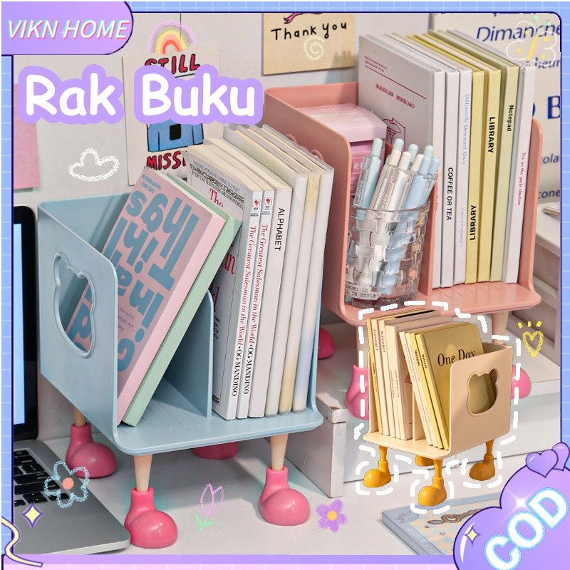 Rak Penyimpanan Buku Meja  Tempat Buku Desktop Organizer  Box File Rak Pena  Multifungsi Serbaguna B
